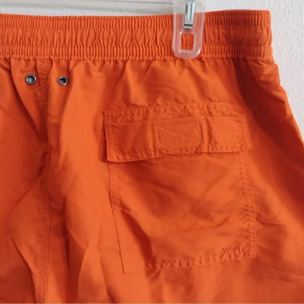 Polo Ralph Lauren Orange Lined Swimsuit Trunks Drawstring Waist and Mens 2XL